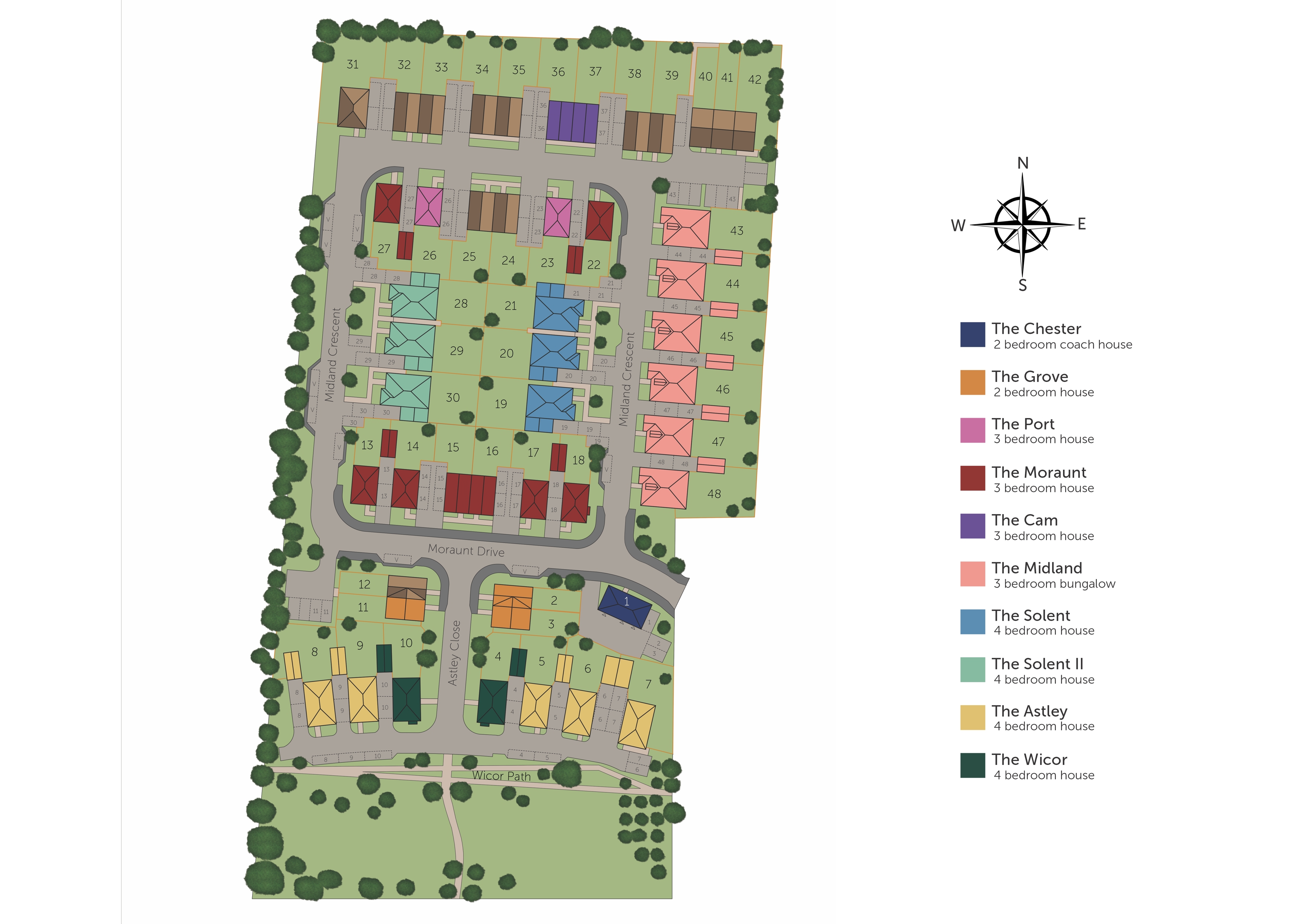 Development map showing plot locations