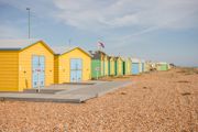 Colourful beach huts along the seafront