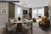 Open-plan living and dining area at Brickmark Place, Bracknell