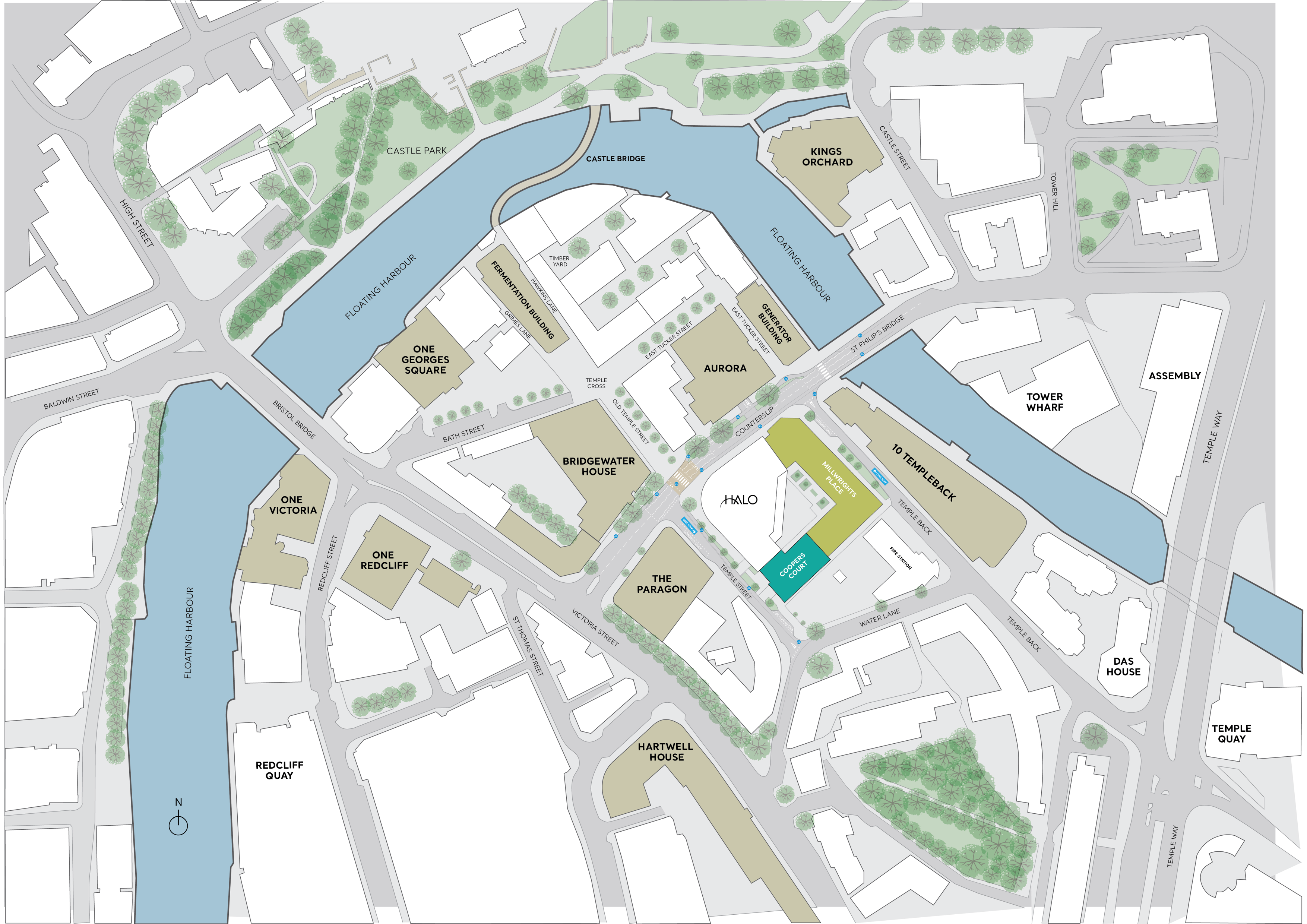 Development map showing plot locations