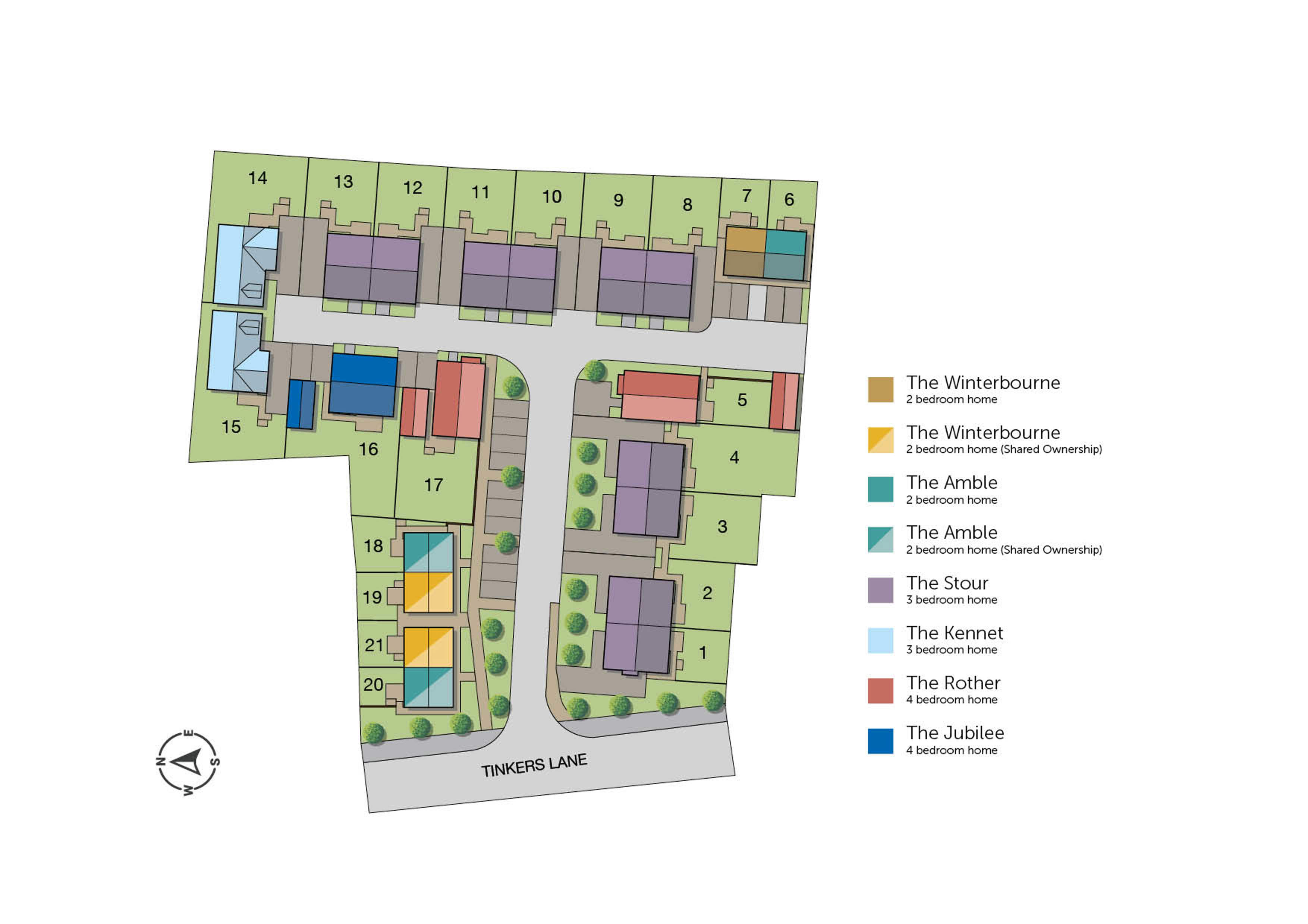 Development map showing plot locations