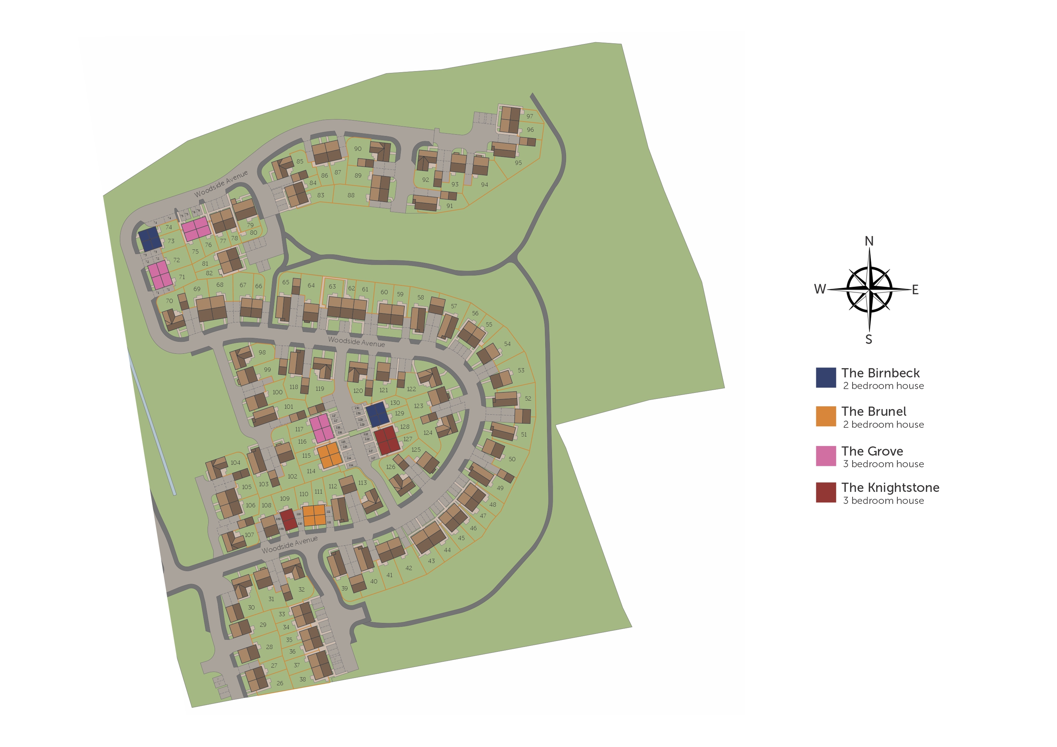 Development map showing plot locations