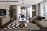 Contemporary living room with neutral décor at Brickmark Place, Bracknell