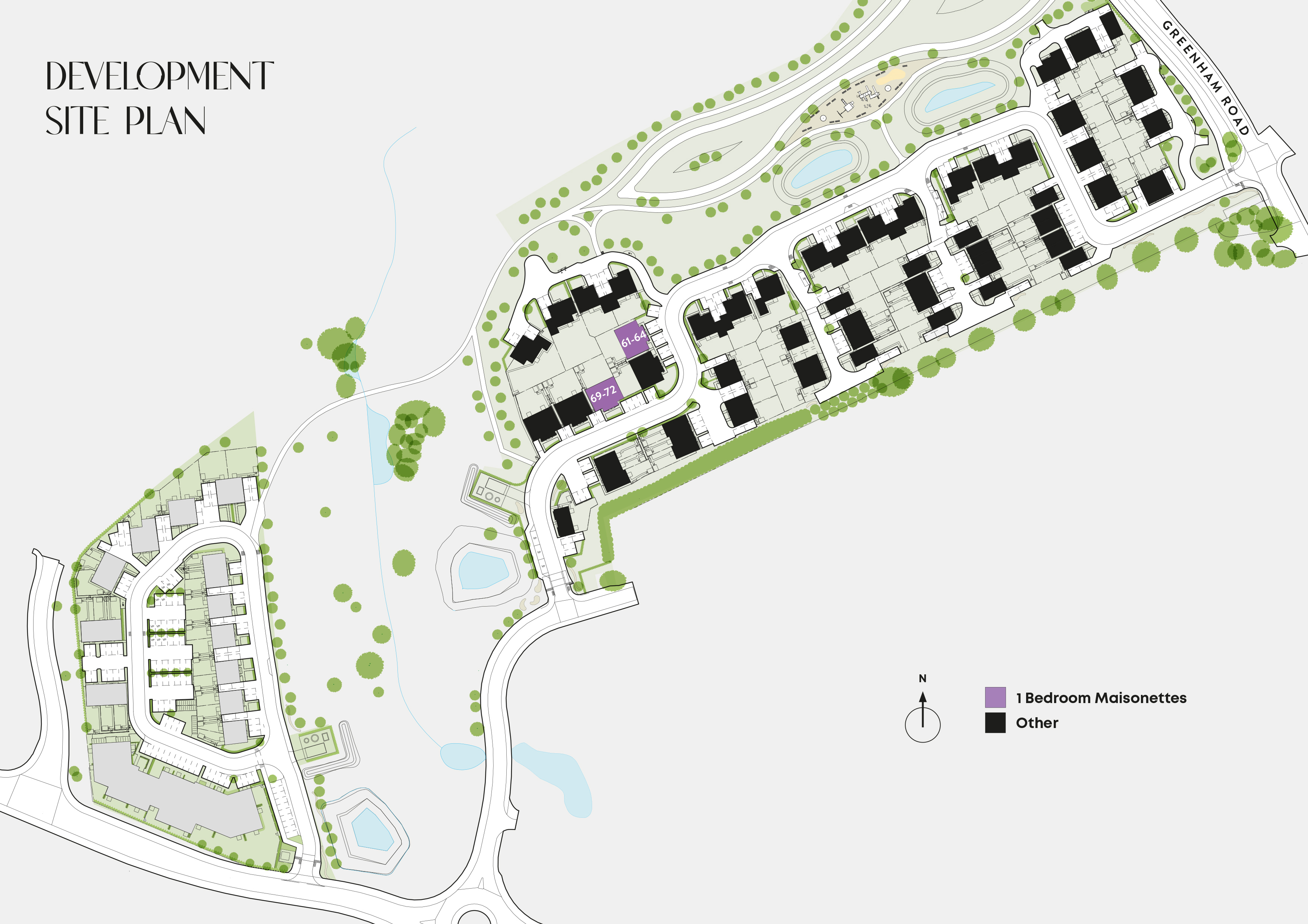 Development map showing plot locations