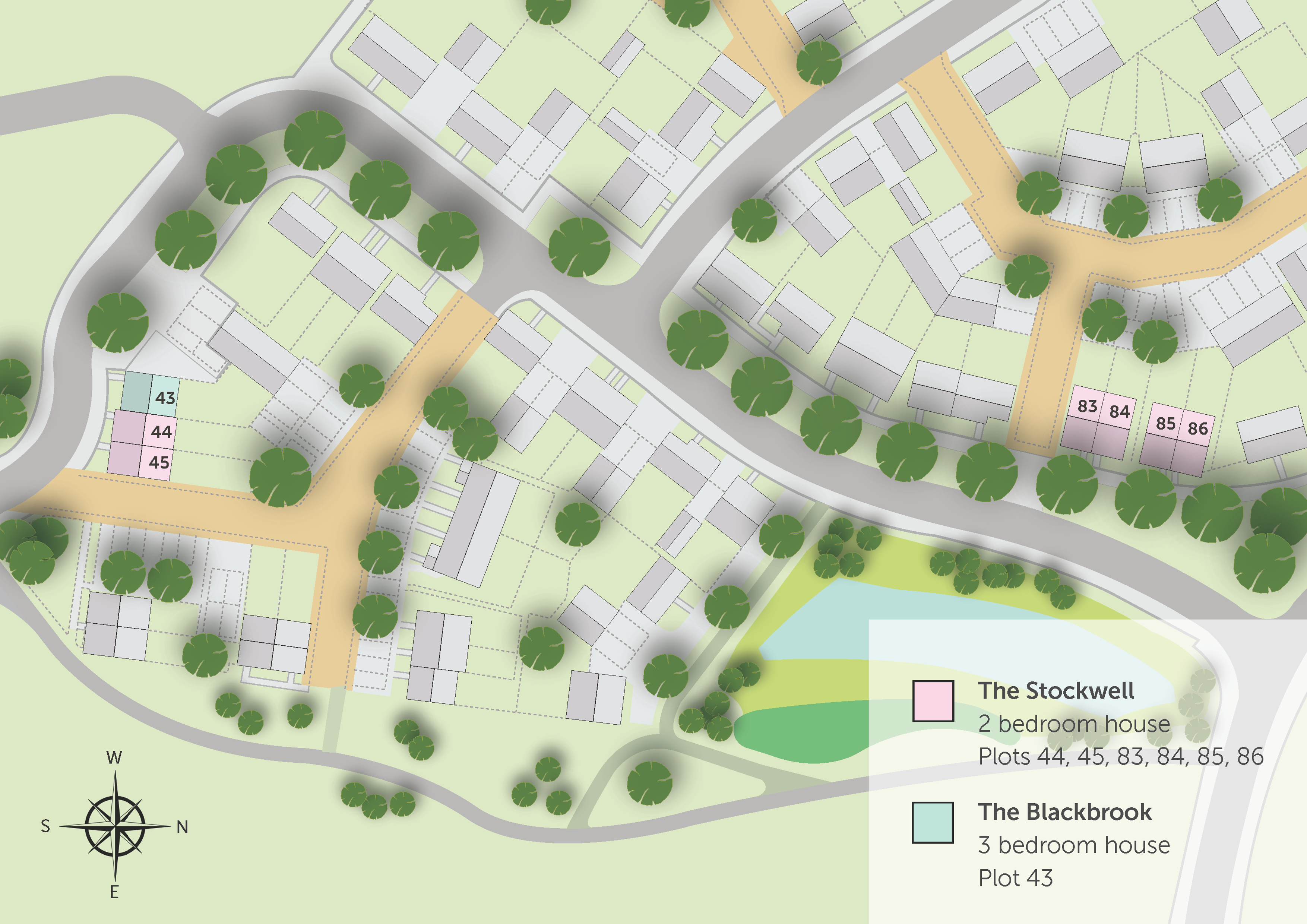 Development map showing plot locations