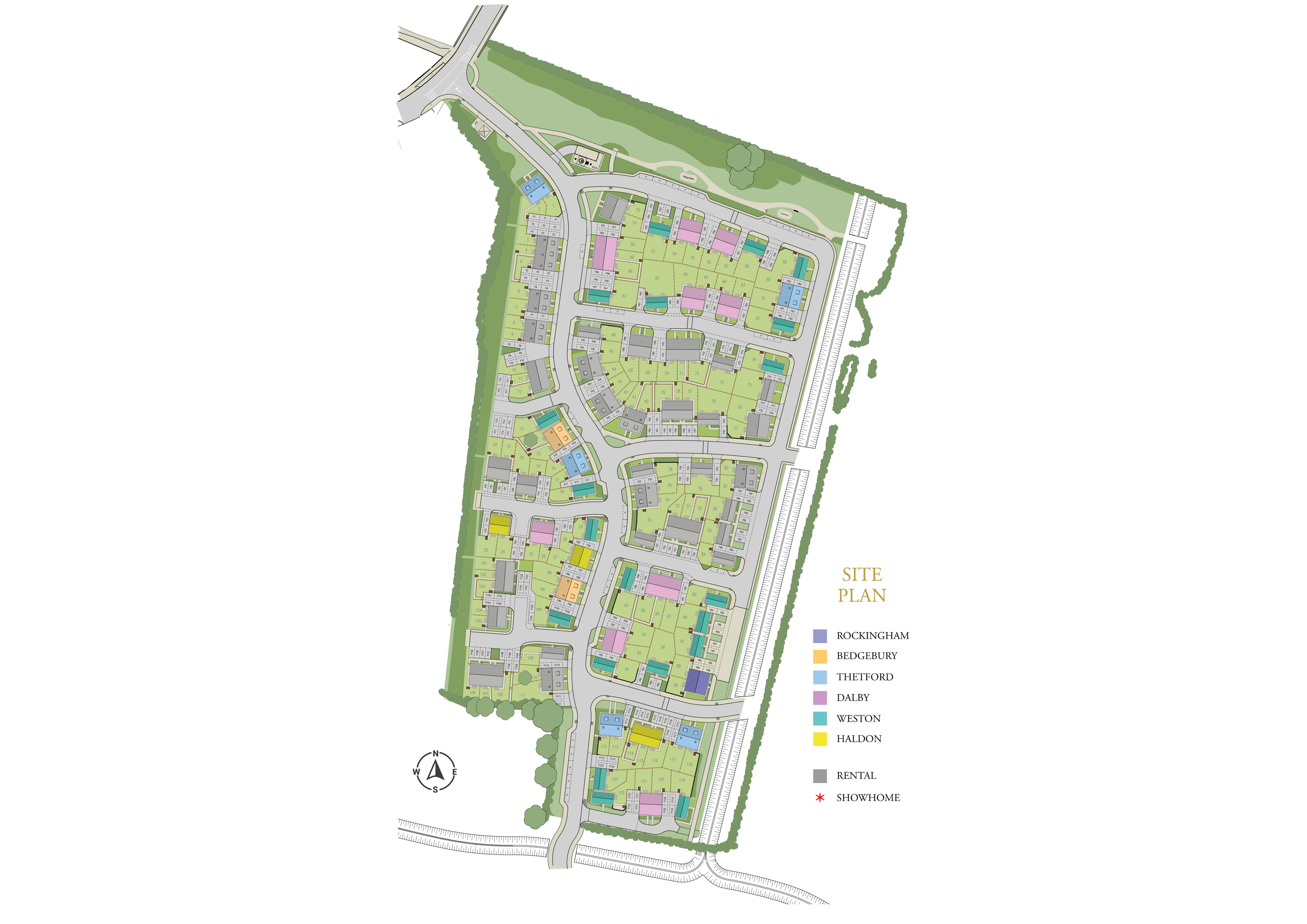 Development map showing plot locations