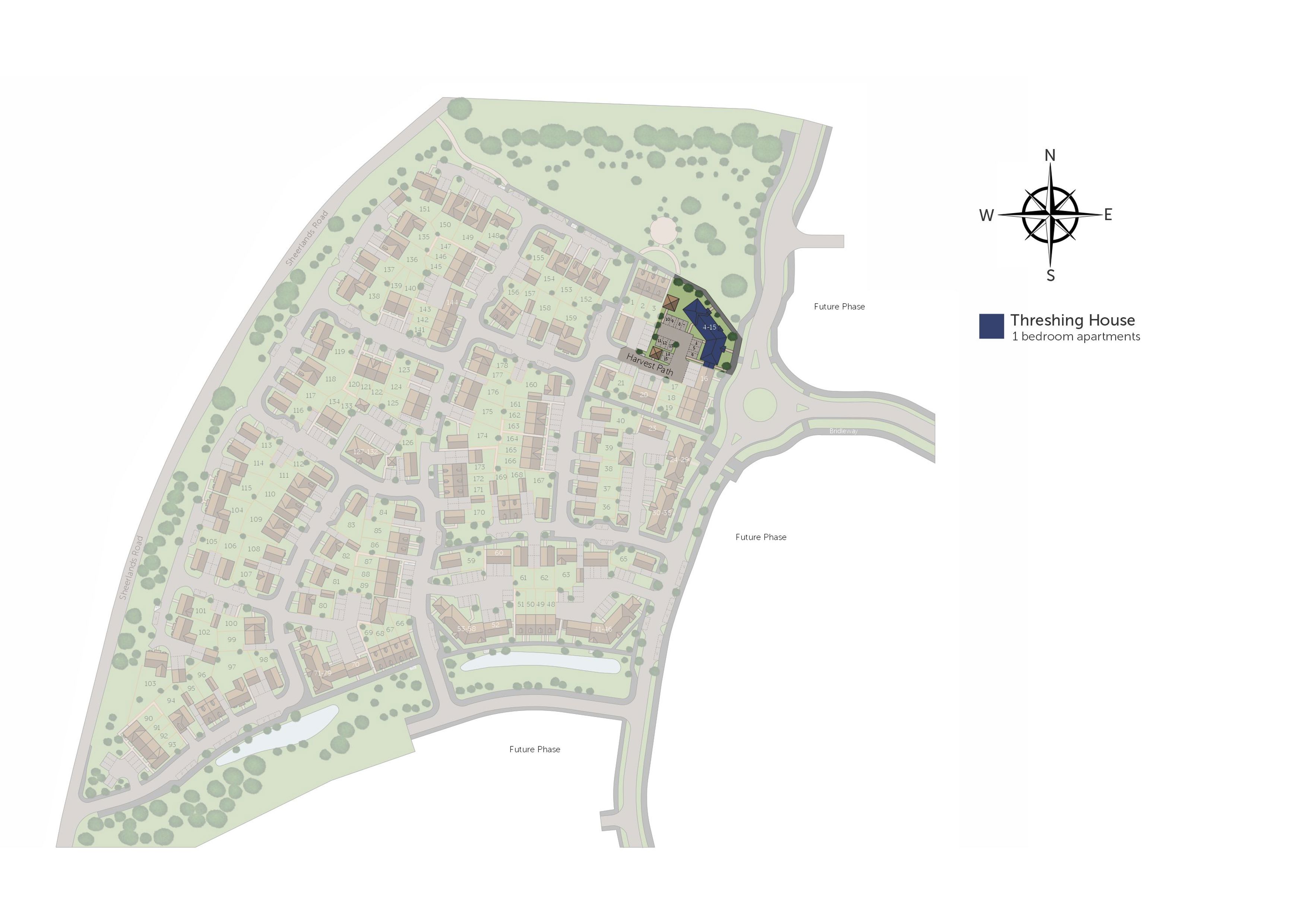 Development map showing plot locations