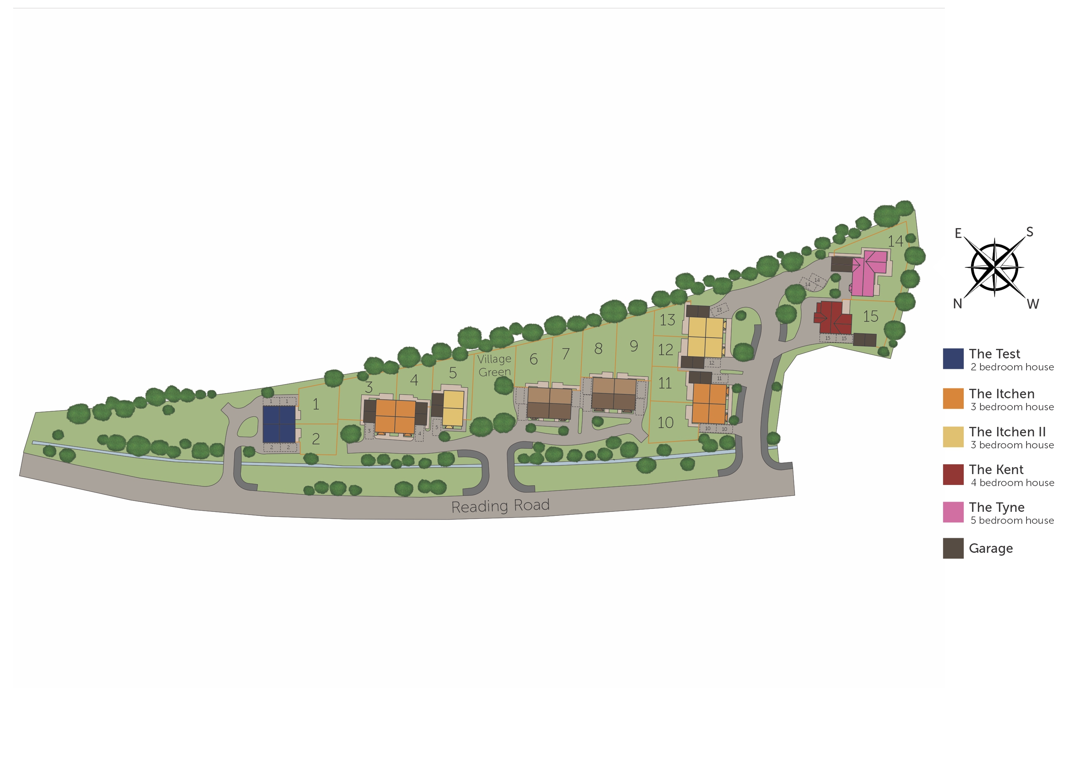 Development map showing plot locations