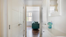 Hallway with a view into the living area.