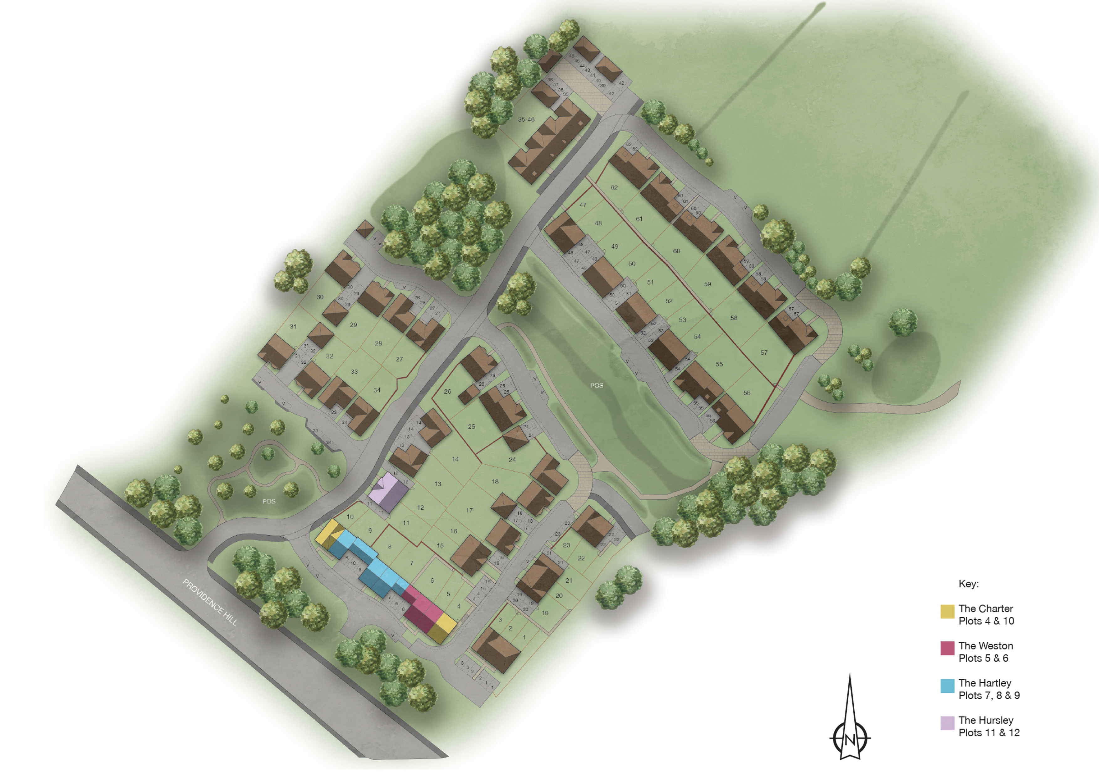 Development map showing plot locations