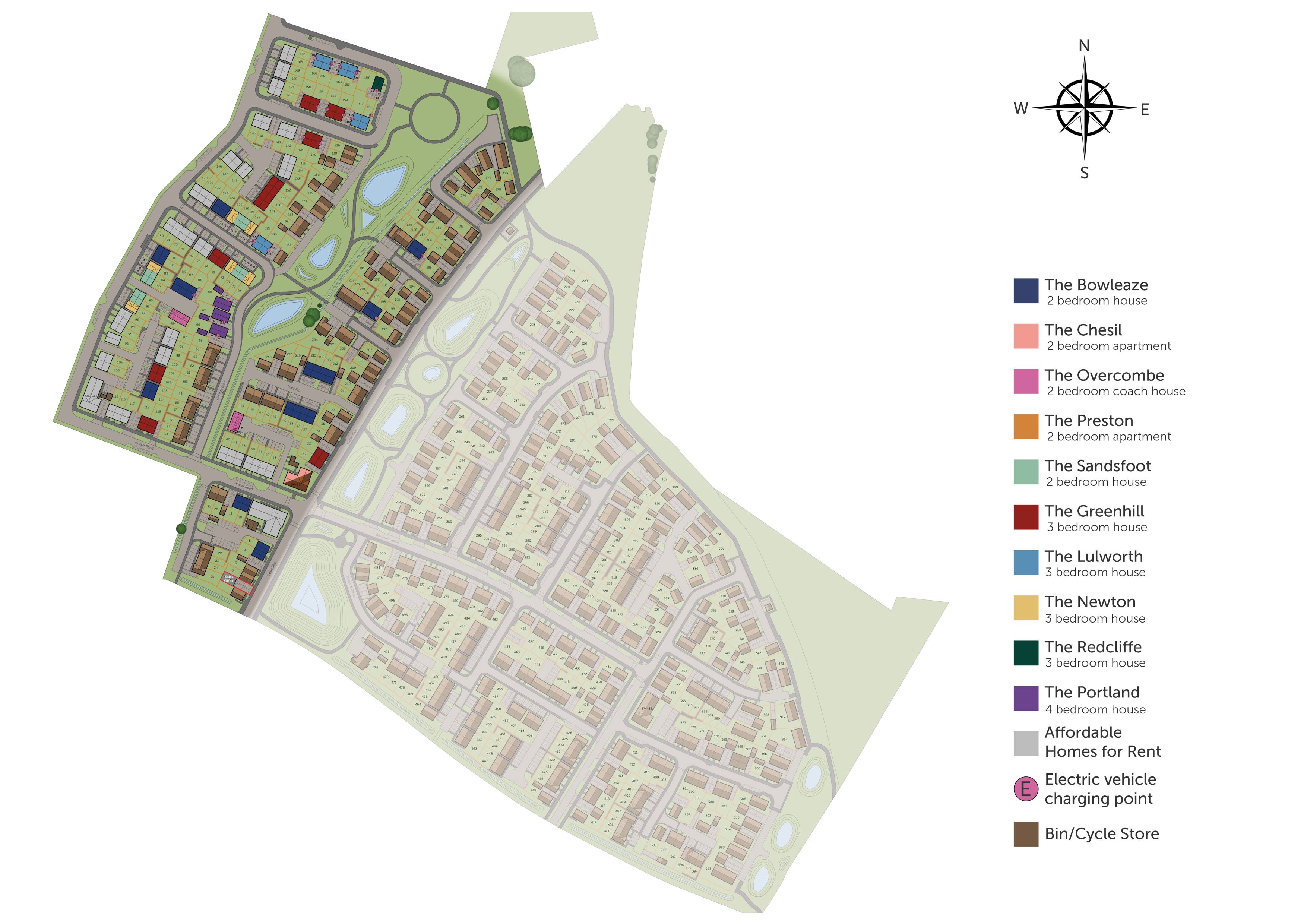 Development map showing plot locations