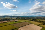 Aerial view of countryside and farmland