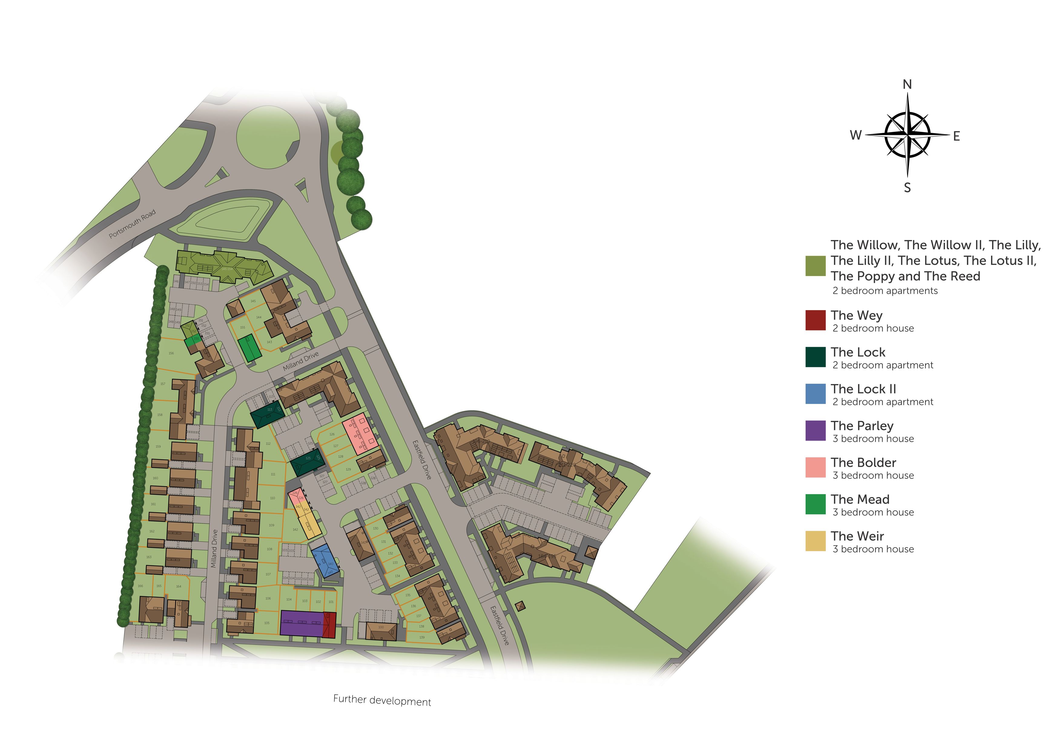 Development map showing plot locations