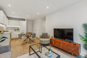 Open-plan kitchen, dining and living area in the Horlicks Quarter show home in Slough
