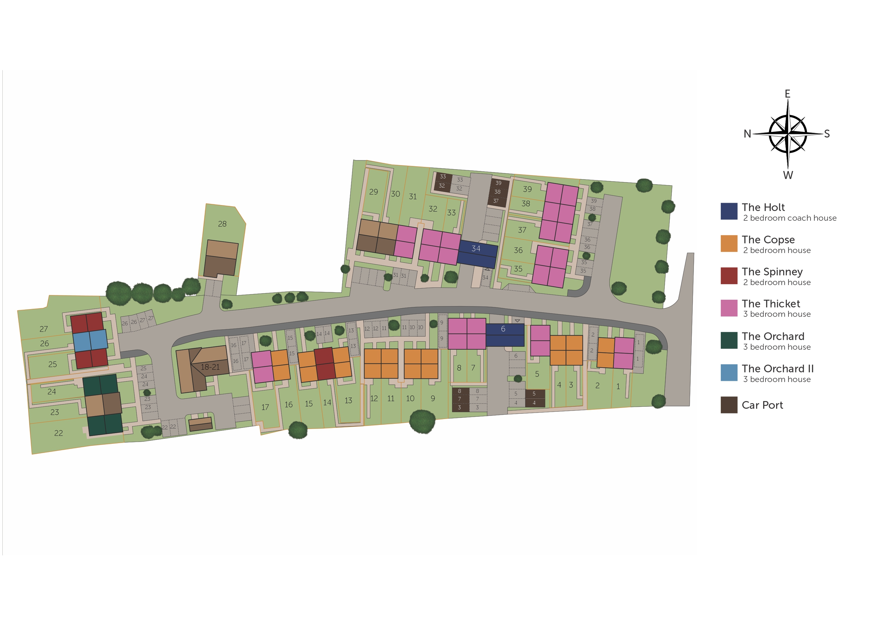 Development map showing plot locations