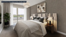Modern bedroom interior at Brickmark Place, Bracknell