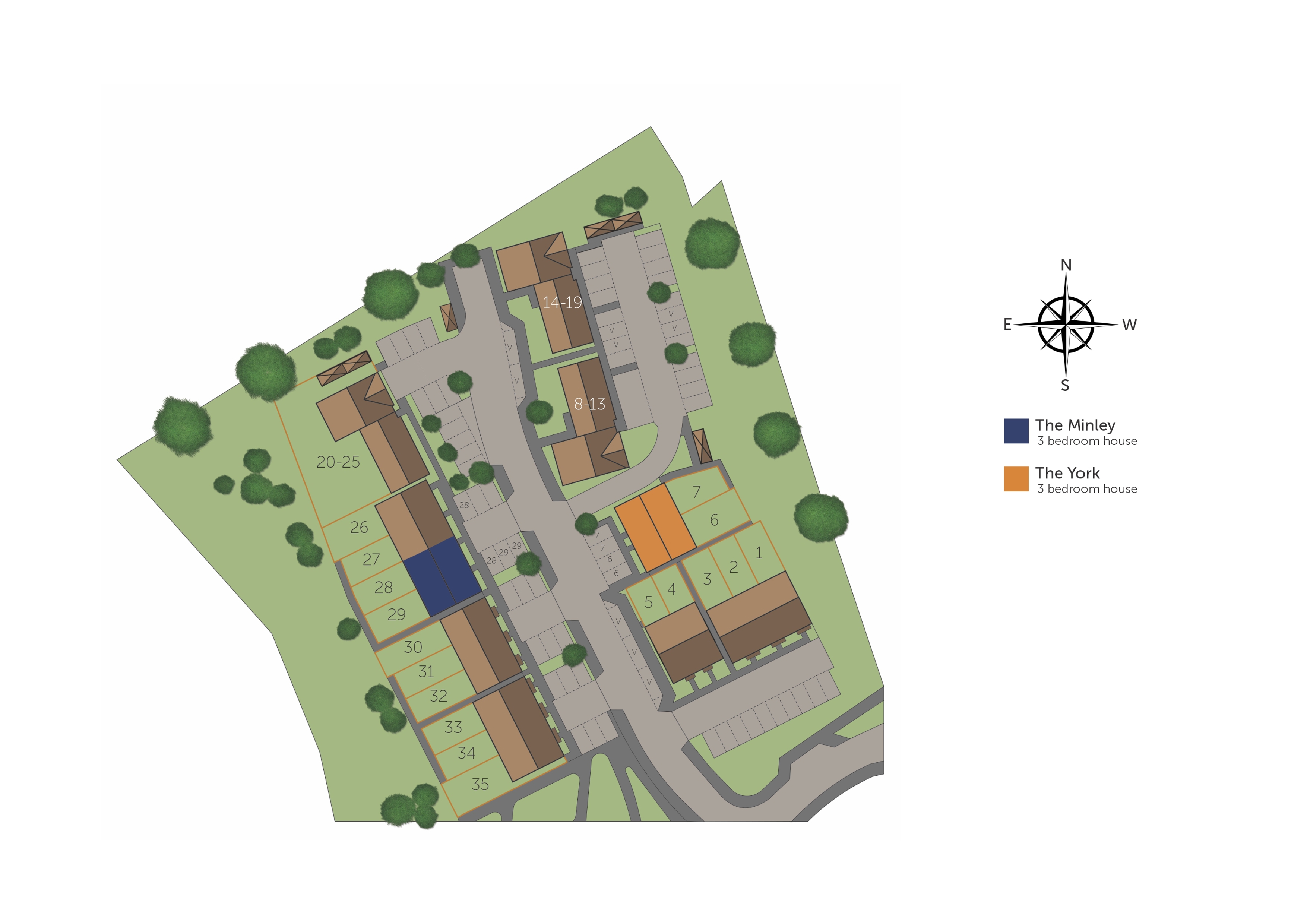 Development map showing plot locations