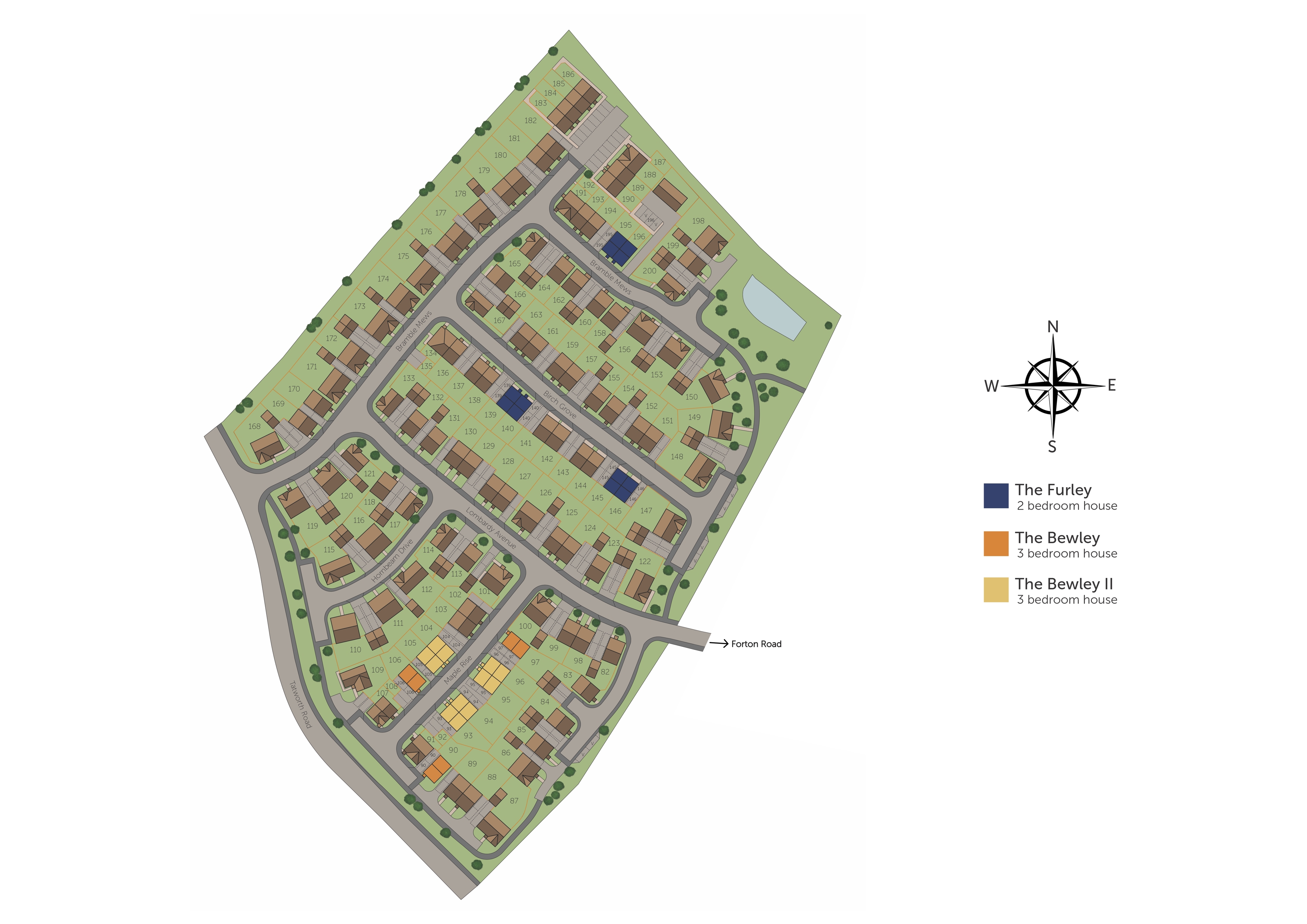 Development map showing plot locations