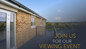 Private balcony overlooking a lake and surrounding greenery, with text reading ‘Join us for our viewing event’.