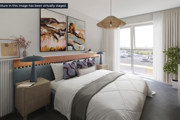 Contemporary bedroom with fitted wardrobes at Brickmark Place, Bracknell