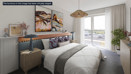 Contemporary bedroom with fitted wardrobes at Brickmark Place, Bracknell