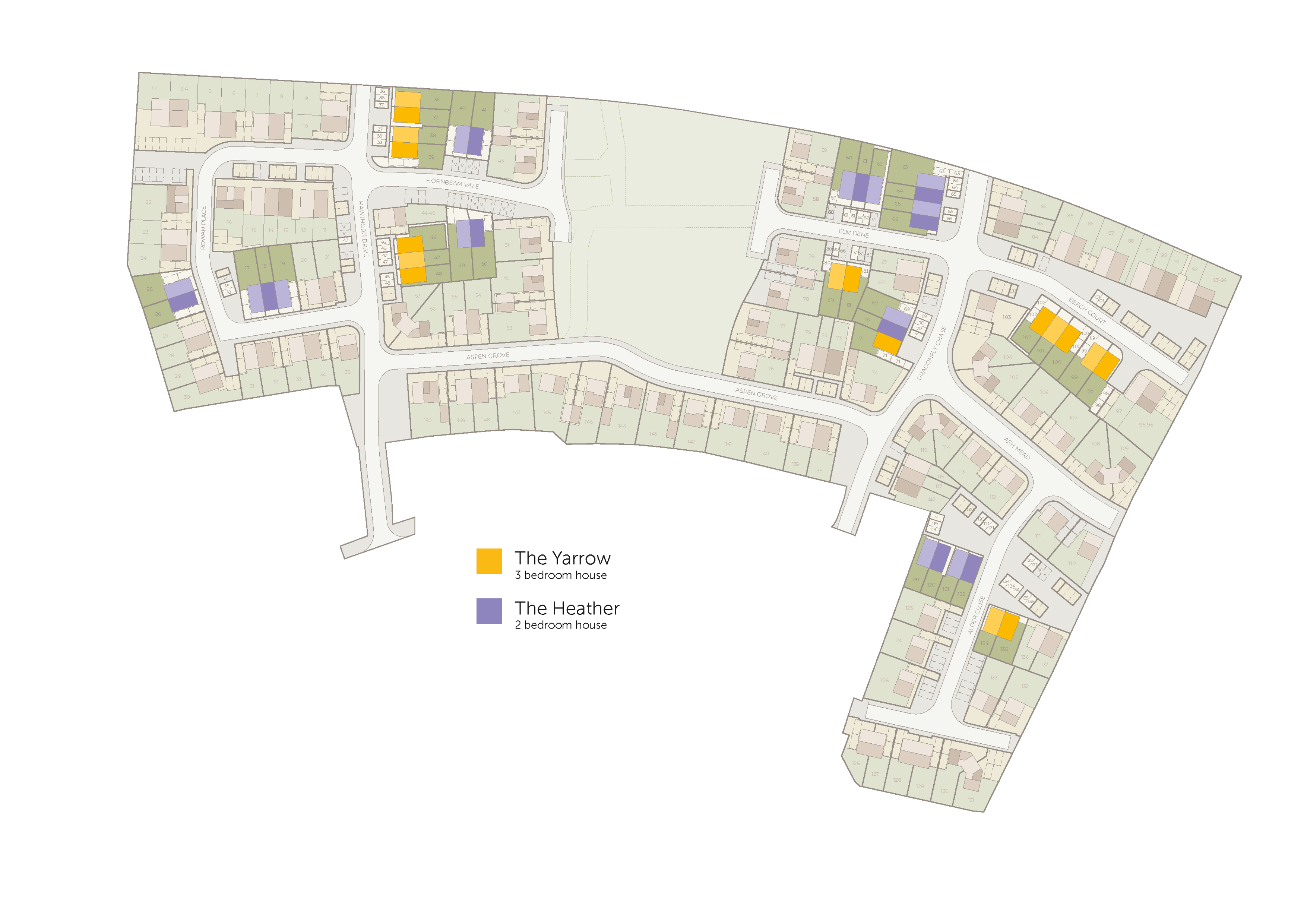 Development map showing plot locations