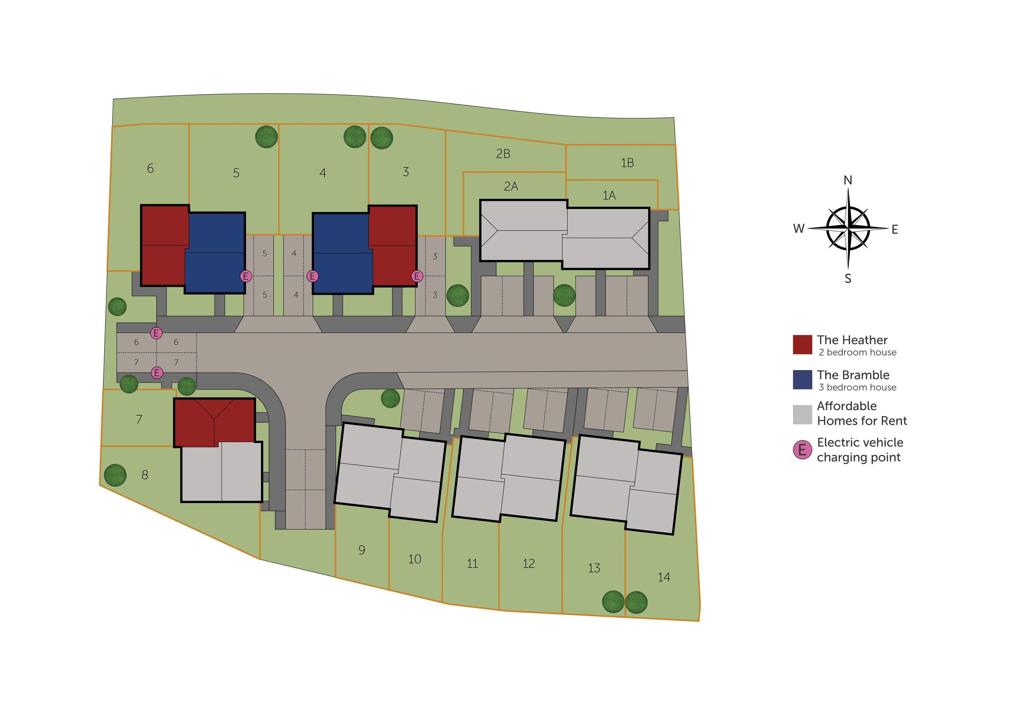 Development map showing plot locations