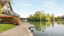 Peaceful riverside walk with attractive waterside scenery